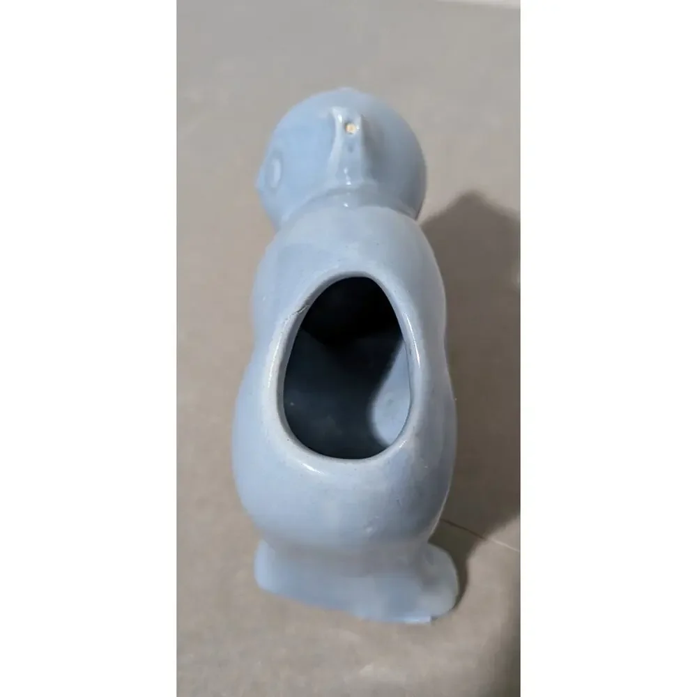 Vintage McCoy Morton Ceramic Blue Cat Planter Vase Arched MCM Kitten 1950s